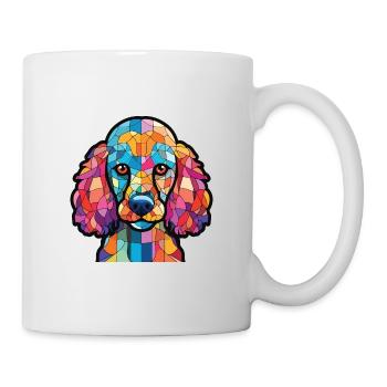 Poodle Dog Breed Colorful Watercolor Illustration - Mug - white - Right