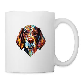 Chien d’arrêt portugais race aquarelle colorée - Mug blanc - blanc - Droite