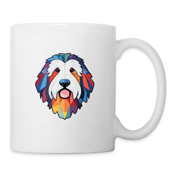 Polish Lowland Sheepdog Dog Breed Watercolor Glass - Mug - white - Right
