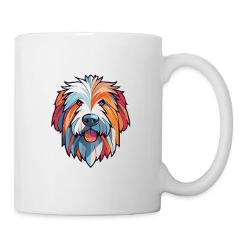 Chien de berger des Pyrénées chien race aquarelle colorée - Mug blanc - blanc - Droite
