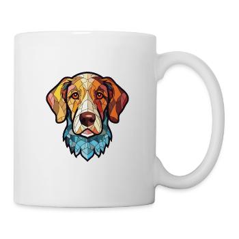 Porzellan Hunderasse Aquarell Glas Illustration - Tasse - Weiß - Rechts
