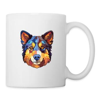 Illustration à l’aquarelle de race de chien de berger de Laponie - Mug blanc - blanc - Droite