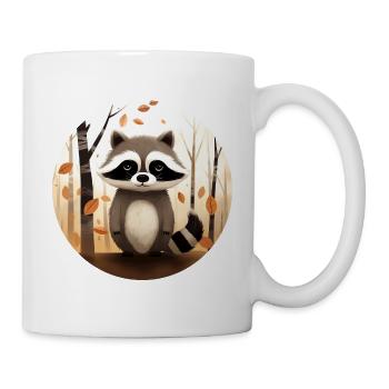 Ein Waschbär im Herbst - Tasse - Weiß - Rechts