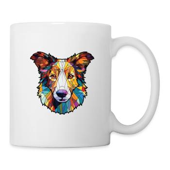 Scotch Collie Hunderasse Aquarell Illustration - Tasse - Weiß - Rechts
