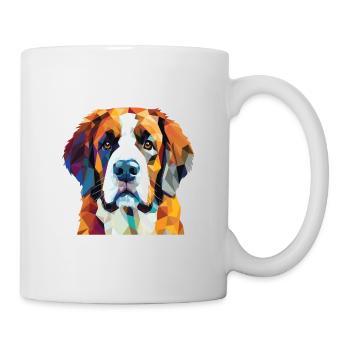 St Bernard chien race aquarelle verre Illustration - Mug blanc - blanc - Droite