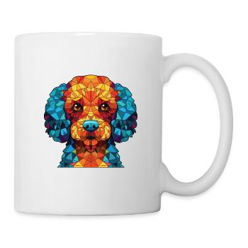 Toy Poodle Dog Breed Watercolor Glass Illustration - Mug - white - Right