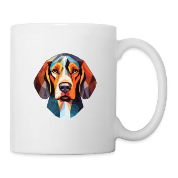 Sibirischer dreifarbiger Hund Hunderasse Aquarellglas - Tasse - Weiß - Rechts