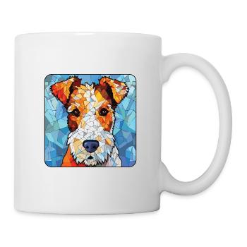 Fil Fox Terrier chien race aquarelle Illustration - Mug blanc - blanc - Droite