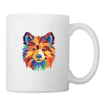 Toy German Spitz Dog Breed Watercolor Illustration - Mug - white - Right
