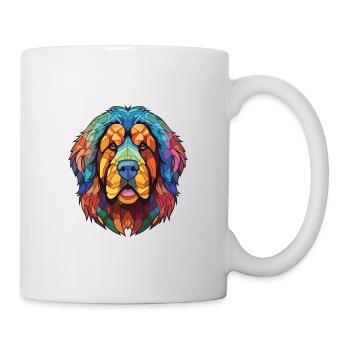 Tibetischer Mastiff Hunderasse Aquarell Illustration - Tasse - Weiß - Rechts