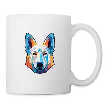 Weißer Schäferhund Rasse Aquarell Illustration - Tasse - Weiß - Rechts