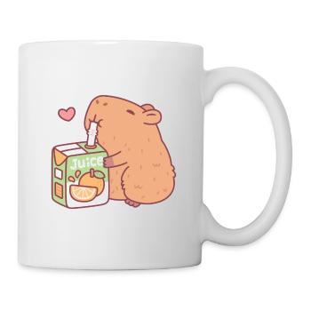 Cute Capybara Loves Orange Juice - Mug - white - Right