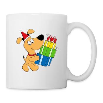 GESCHENKE - WEIHNACHTEN - HUND - HUNDE - TIER - Tasse - Weiß - Rechts