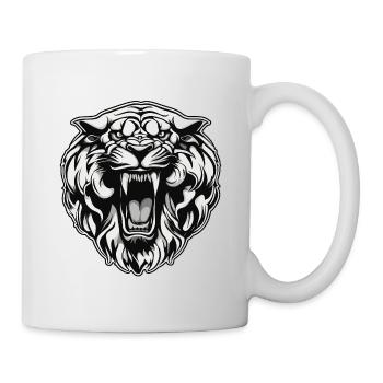 Tiger / Tier / Safari /gestreift / bunt / Jäger - Tasse - Weiß - Rechts
