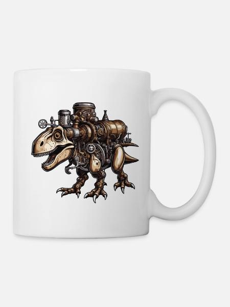 Dinosaurier / Tier / Urzeit / Reptil / Jungs - Tasse - Weiß