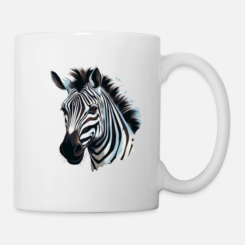 zebra kopf - Tasse - Weiß