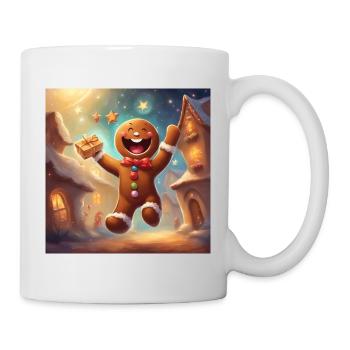 Tanzender Lebkuchenmann - Tasse - Weiß - Rechts