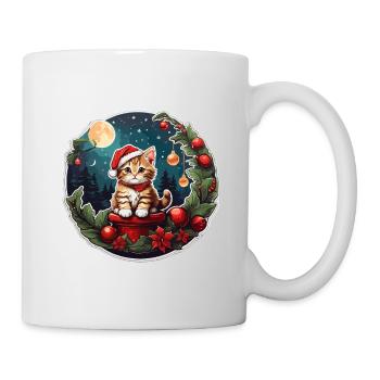 Weihnachtskatze - Tasse - Weiß - Rechts
