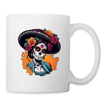 La Catrina / Dia de Muertos / Tattoo /Kultur - Tasse - Weiß - Rechts
