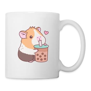 Un cochon d’Inde mignon aime boire du thé à bulles - Mug blanc - blanc - Droite