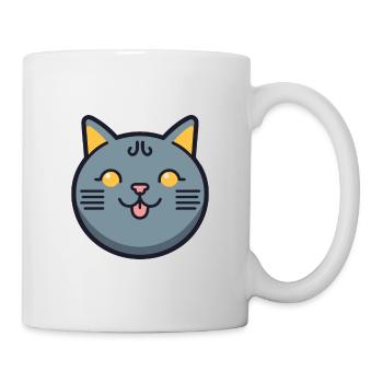 Chartreux Cat Cartoon Watercolor Illustration - Mug - white - Right