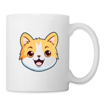 Bambino Katze Cartoon Aquarell Illustration - Tasse - Weiß - Rechts