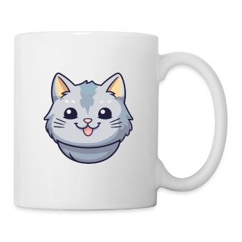 Illustration à l’aquarelle de bande dessinée de chat argenté britannique - Mug blanc - blanc - Droite