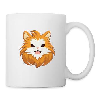 Chat allemand à poil long dessin animé aquarelle Clipart - Mug blanc - blanc - Droite