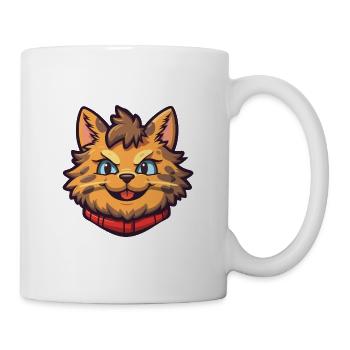 Highlander chat dessin animé aquarelle illustration - Mug blanc - blanc - Droite