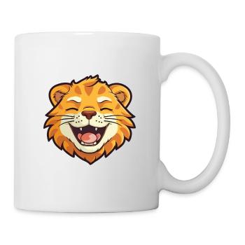 Liger Hybrid-Löwe Tiger Katze Karikatur Aquarell Kunst - Tasse - Weiß - Rechts