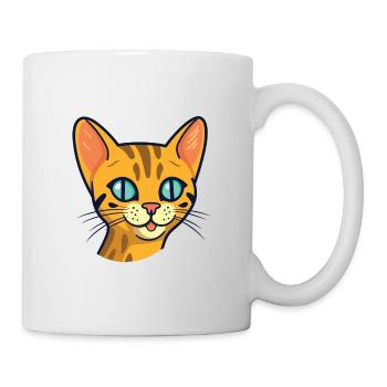 Ocicat Domestic Cat Cartoon Watercolor Clipart - Mug - white - Right