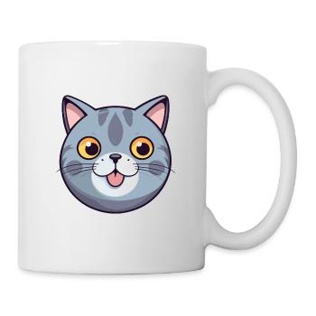 Scottish Shorthair Cat Cartoon Watercolor Clipart - Mug - white - Right