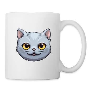 Illustration à l’aquarelle de bande dessinée de chat argenté britannique - Mug blanc - blanc - Droite