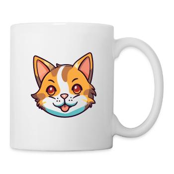 California Spangled Cat Cartoon Watercolor Clipart - Mug - white - Right