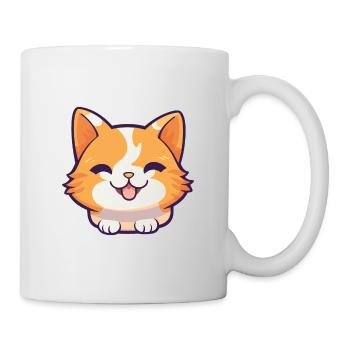 Manx Cat Coloré Cartoon Aquarelle Illustration - Mug blanc - blanc - Droite