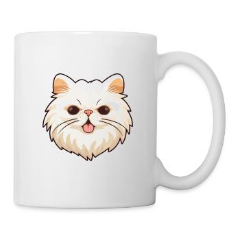 Perserkatze Karikatur Aquarell Illustration - Tasse - Weiß - Rechts