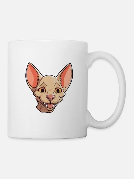 Peterbald Katze Karikatur Aquarell Illustration - Tasse - Weiß