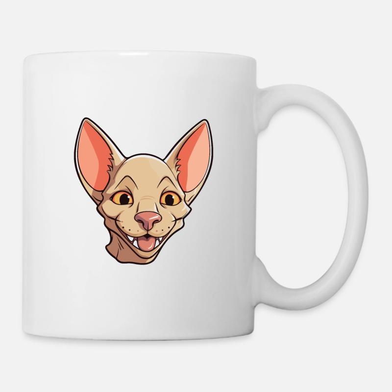 Peterbald Katze Karikatur Aquarell Illustration - Tasse - Weiß
