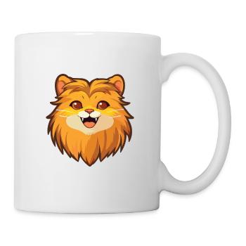 Chat allemand à poil long dessin animé aquarelle Clipart - Mug blanc - blanc - Droite