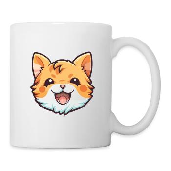 Manx Cat Coloré Cartoon Aquarelle Illustration - Mug blanc - blanc - Droite