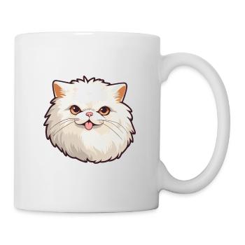 Perserkatze Karikatur Aquarell Illustration - Tasse - Weiß - Rechts