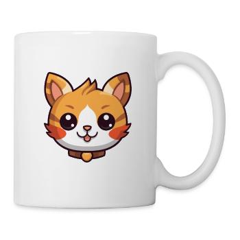 Highlander chat dessin animé aquarelle illustration - Mug blanc - blanc - Droite