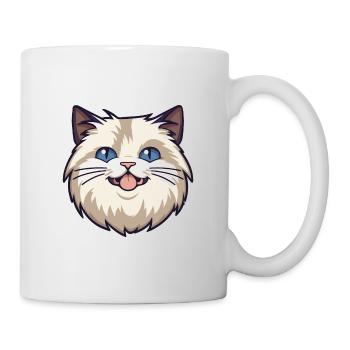 Ragdoll Cat Cartoon Illustration à l’aquarelle - Mug blanc - blanc - Droite
