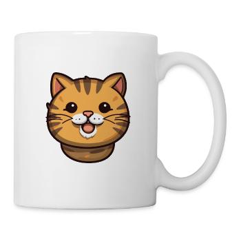 Highlander chat dessin animé aquarelle illustration - Mug blanc - blanc - Droite