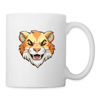 Liger Hybrid-Löwe Tiger Katze Karikatur Aquarell Kunst - Tasse - Weiß - Rechts
