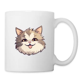 Ragamuffin chat dessin animé illustration à l’aquarelle - Mug blanc - blanc - Droite