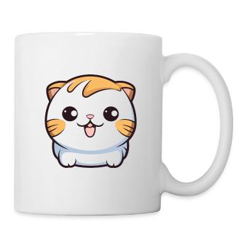 Scottish Fold chat dessin animé Illustration à l’aquarelle - Mug blanc - blanc - Droite