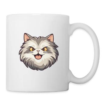 Sibirische Katze Karikatur Aquarell Illustration - Tasse - Weiß - Rechts