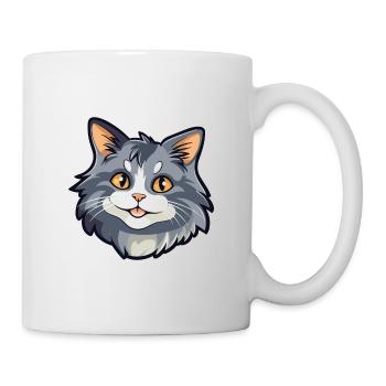 Kurilian Bobtail Cat Cartoon Watercolor Clipart - Mug - white - Right