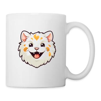 Laperm Katze Karikatur Aquarell Illustration - Tasse - Weiß - Rechts